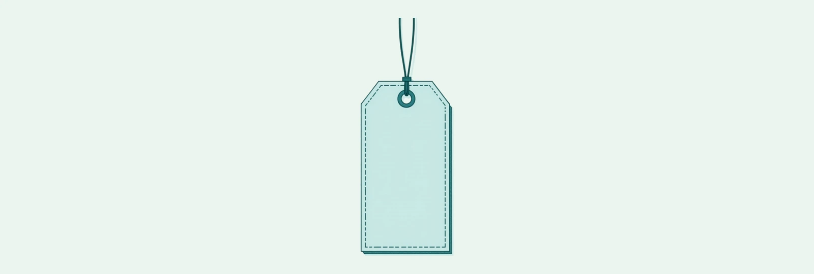 A line-art product tag