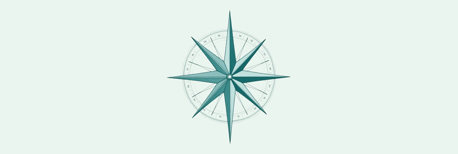 A line-art compass holding its bearing
