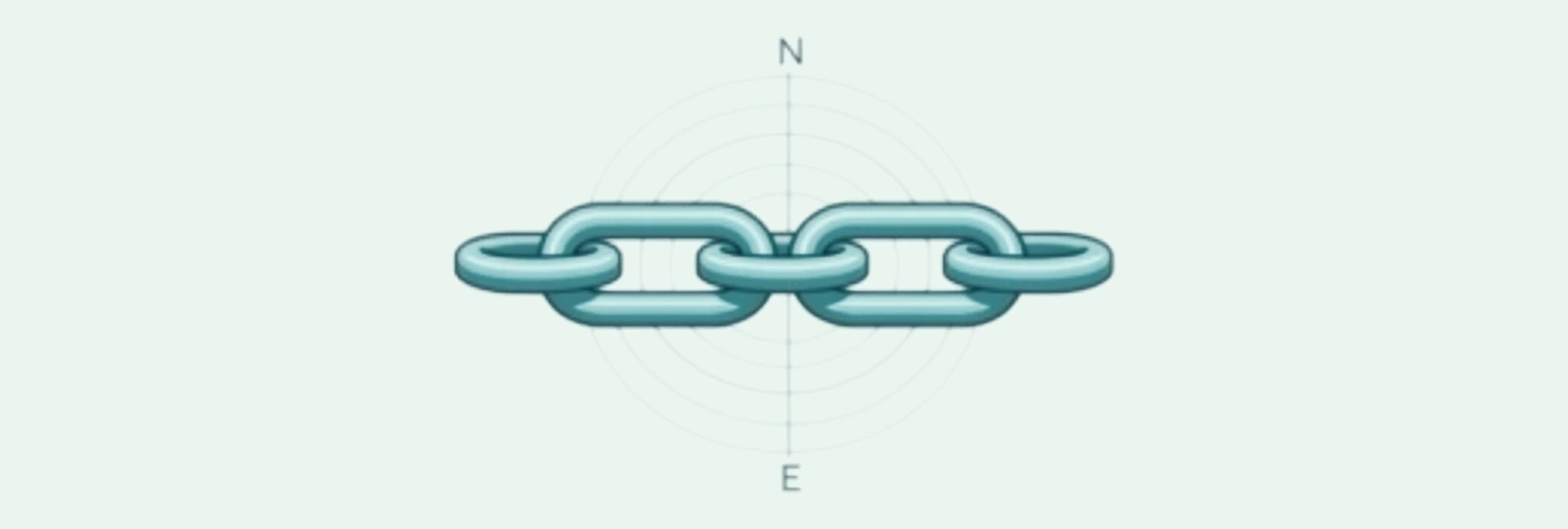 A line-art chain of interlocking links