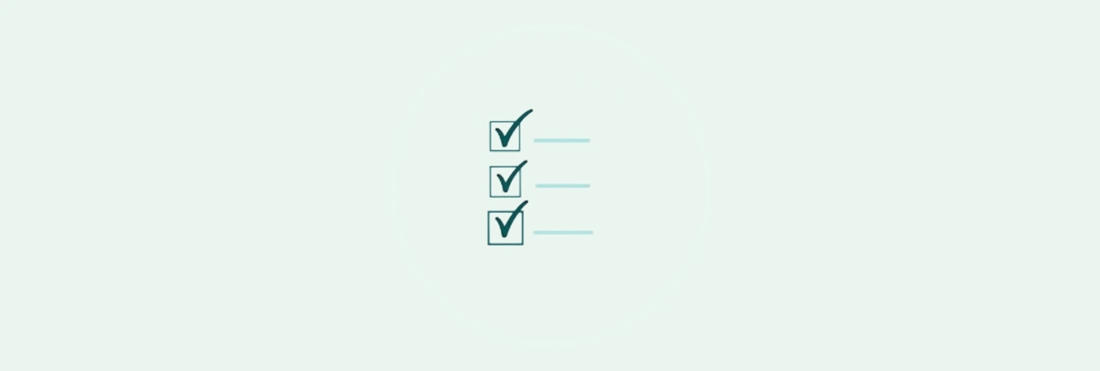 A line-art daily checklist with three ticked boxes