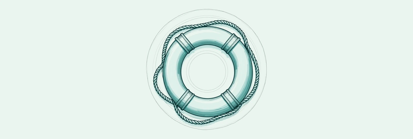 A line-art life buoy