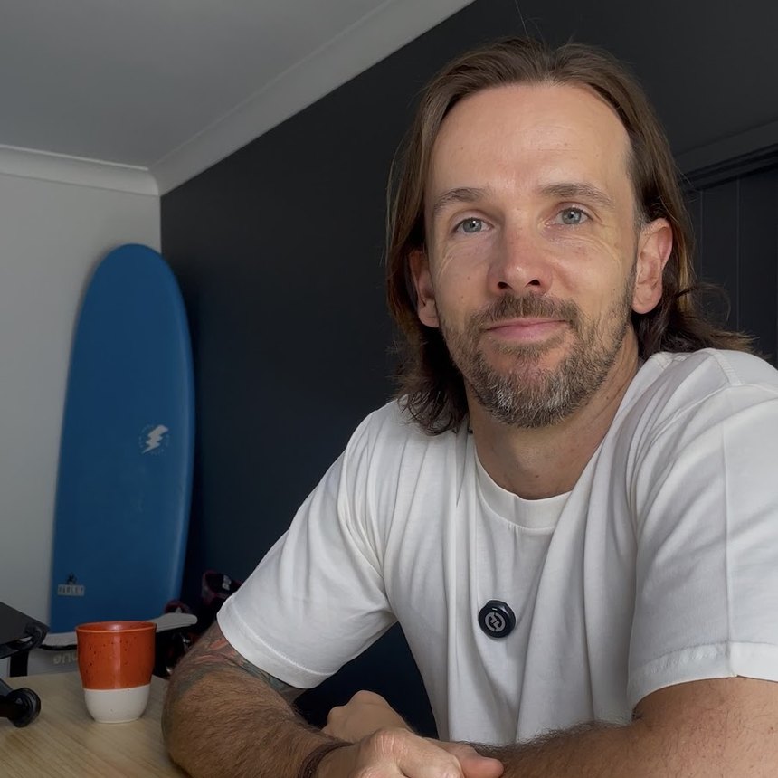 Matthew at his desk